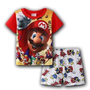 New Disney Cartoon Boys Short Sleeve 2-Piece Pajama Set